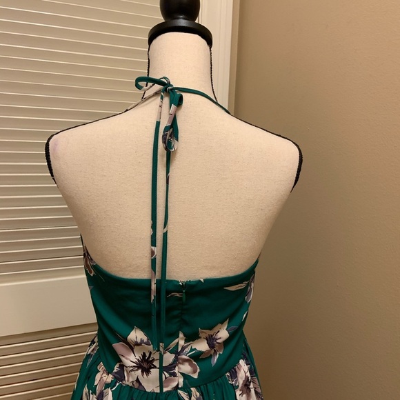 77. Sugar + Lips Green Spaghetti Halter Dress - Picture 6 of 12